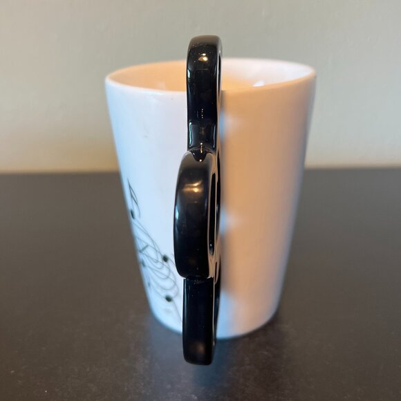 Musical Notes Ceramic Cup Mug w/ Treble Clef Handle ~ Music Lover ~ Musician - Picture 5 of 8